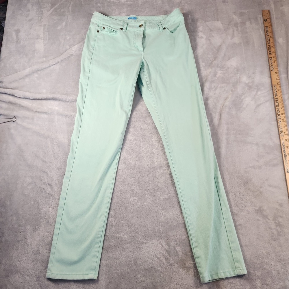 J.McLaughlin Lexi Jean Seafoam Green‎ Ankle Jeans Size 6 % Pocket Stretch